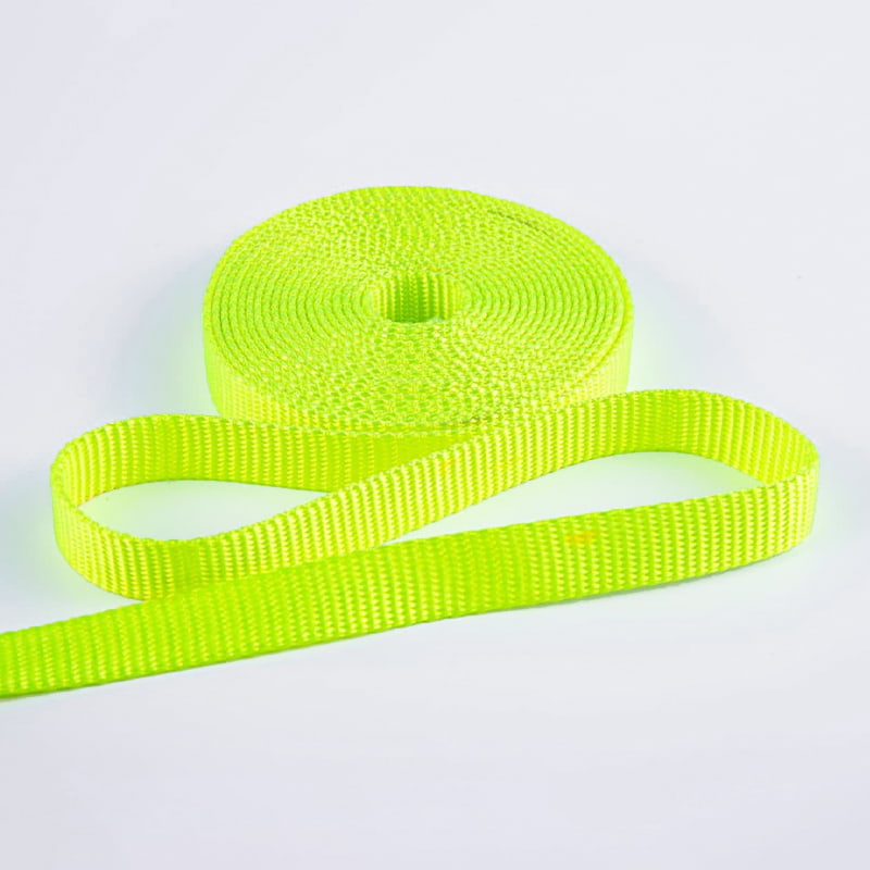 حزام تدريب الحيوانات الأليفة من البوليستر المقاوم للاهتراء باللون الأخضر الفلوري مقاس 2.0 سم