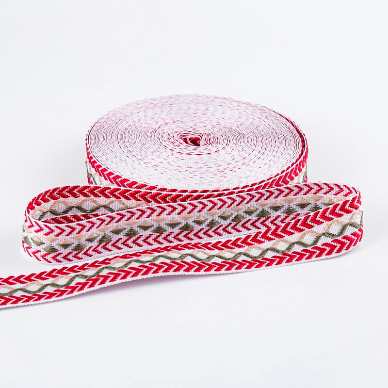 2.5cm شبكة الاوفرلوك الفراش حزام الجاكار على الوجهين