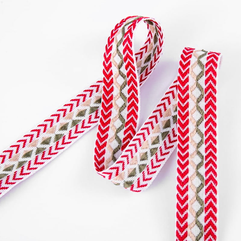 2.5cm شبكة الاوفرلوك الفراش حزام الجاكار على الوجهين